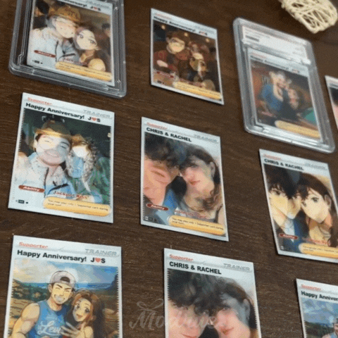 Personalized Lenticular Card Couple Photo Anime Style