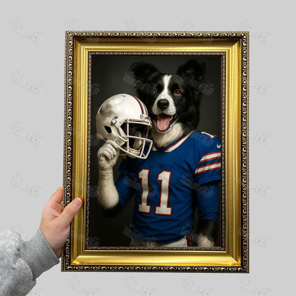 Custom American Football Pet Canvas Portrait