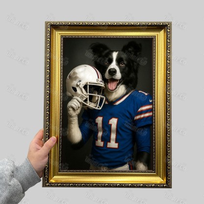 Custom American Football Pet Canvas Portrait