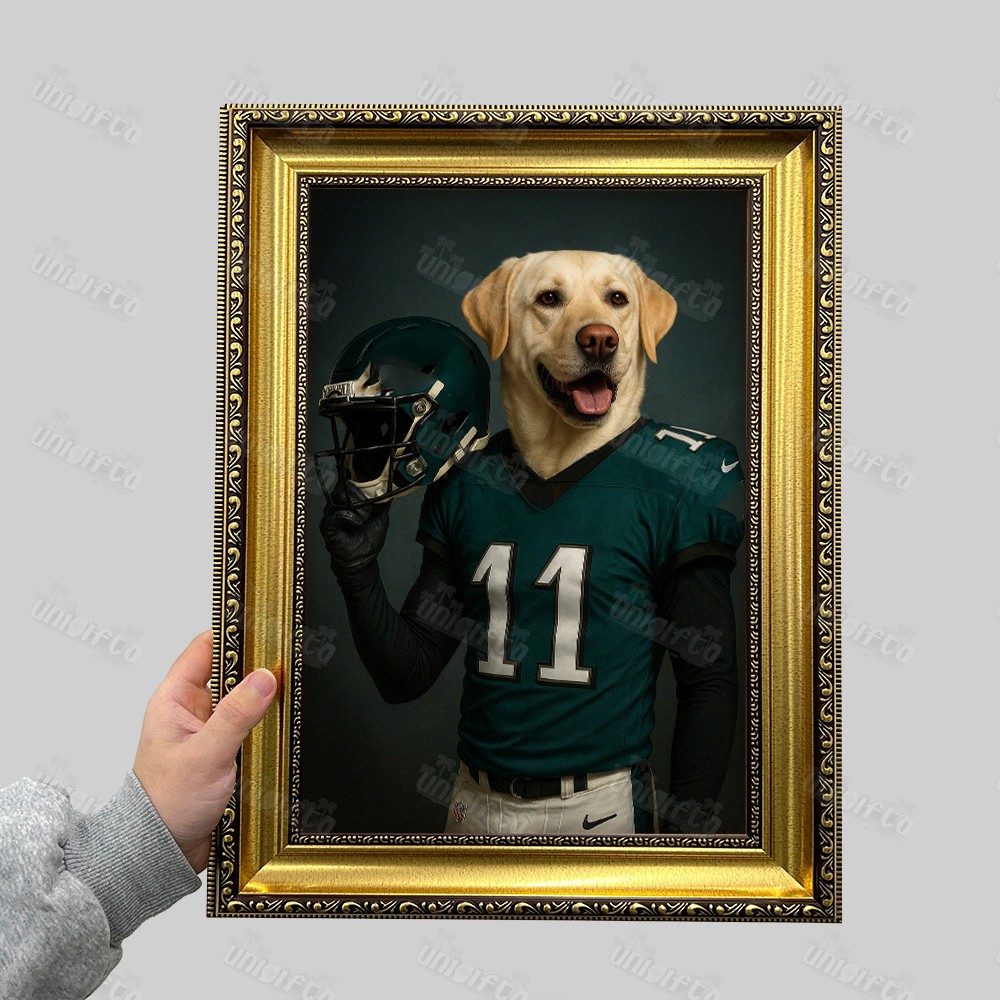 Custom American Football Pet Canvas Portrait