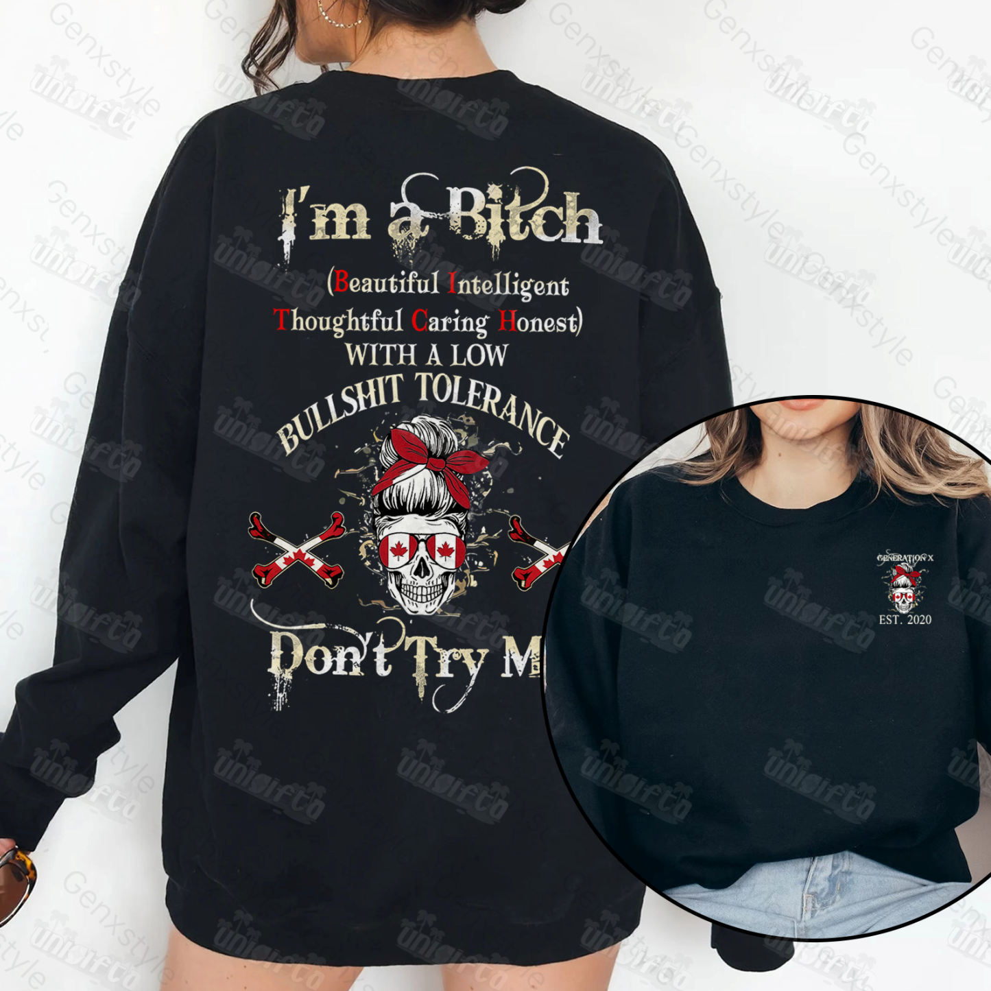 “Generation X” Edgy Attitude Black Hoodie