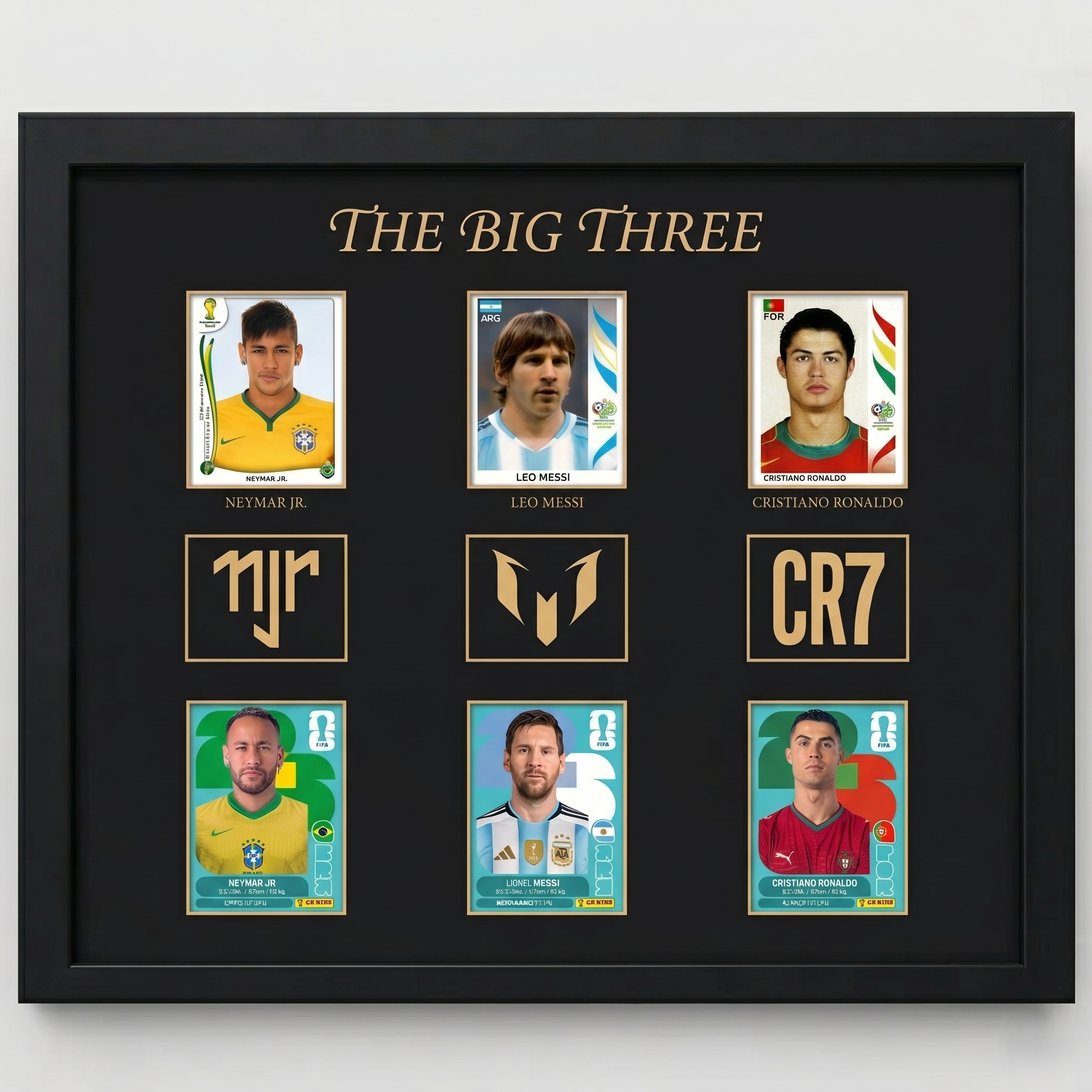 Big Three Soccer Legends Framed Collectible Display with Wood Frame