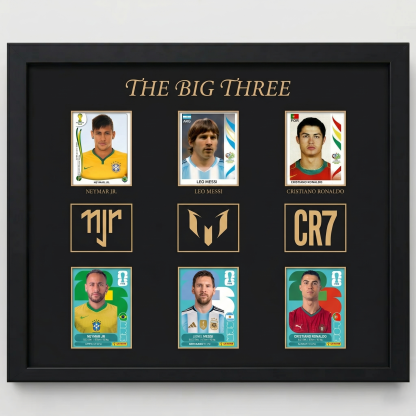 Big Three Soccer Legends Framed Collectible Display with Wood Frame