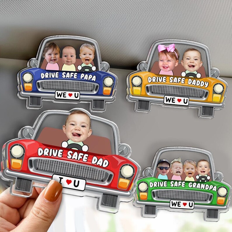 Personalized Kids Photo Visor Clip Car Ornament