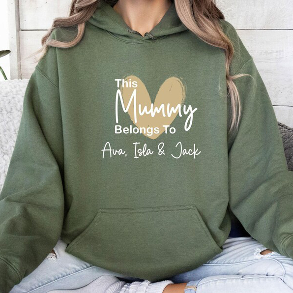 This Mummy Belongs To Custom Kids Names T-shirt Crewneck