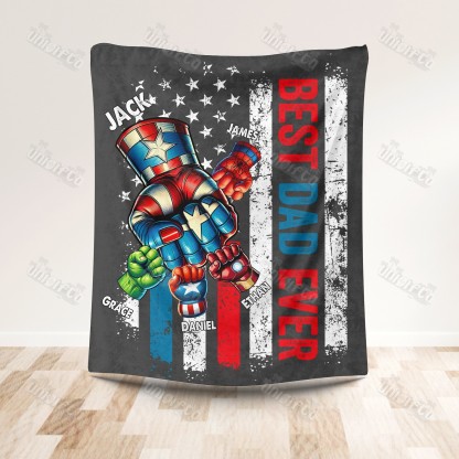 BEST DADMAN EVER Front Side Custom Blanket