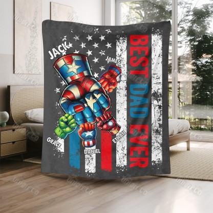BEST DADMAN EVER Front Side Custom Blanket