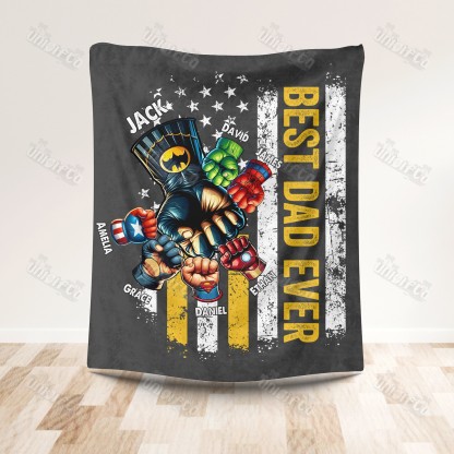 BEST DADMAN EVER Front Side Custom Blanket