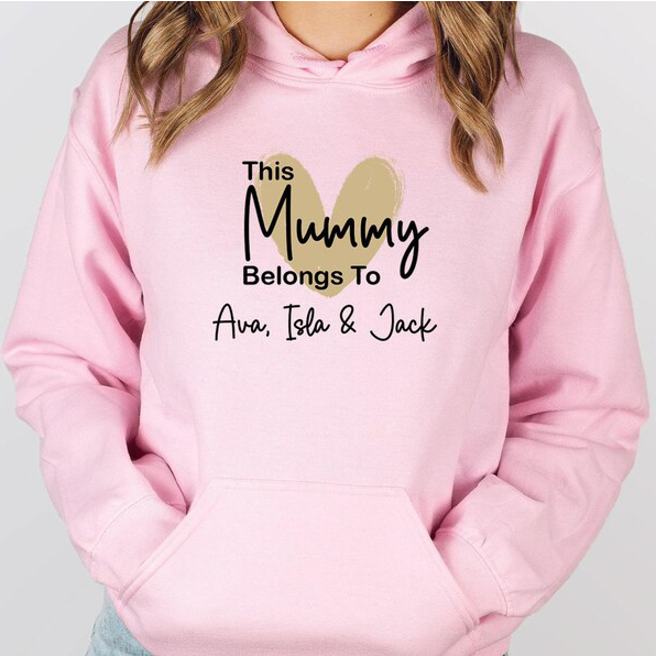 This Mummy Belongs To Custom Kids Names T-shirt Crewneck