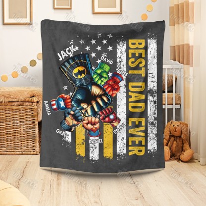 BEST DADMAN EVER Front Side Custom Blanket