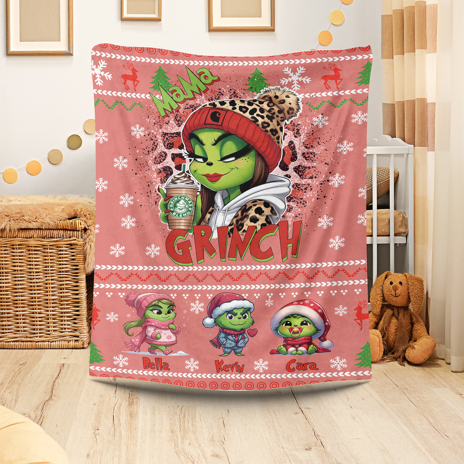 Christmas Cartoon Custom Blanket