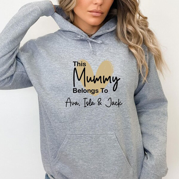 This Mummy Belongs To Custom Kids Names T-shirt Crewneck