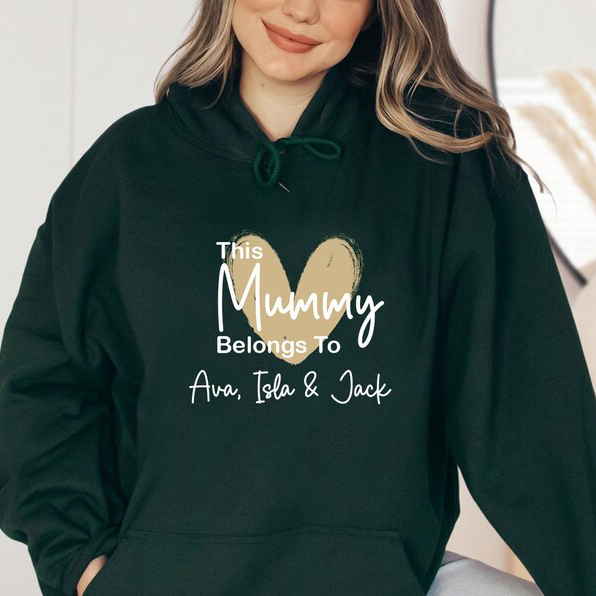 This Mummy Belongs To Custom Kids Names T-shirt Crewneck