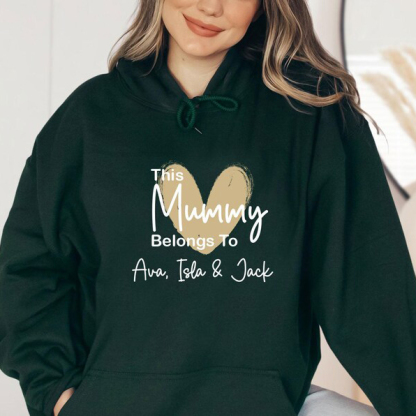 This Mummy Belongs To Custom Kids Names T-shirt Crewneck