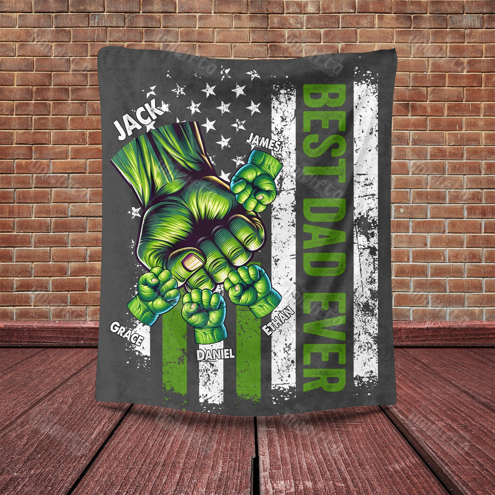 BEST DADMAN EVER Front Side Custom Blanket