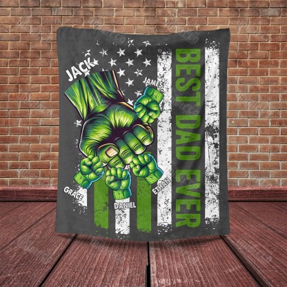 BEST DADMAN EVER Front Side Custom Blanket
