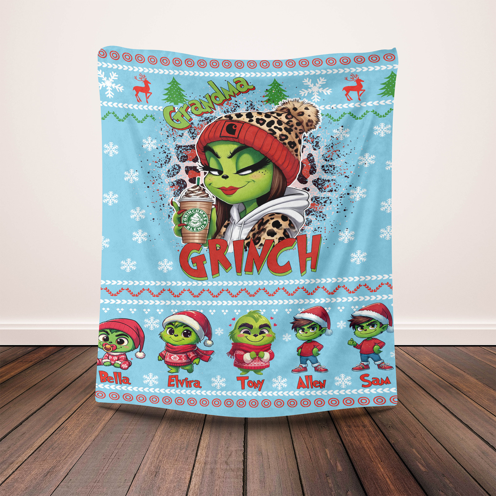 Christmas Cartoon Custom Blanket