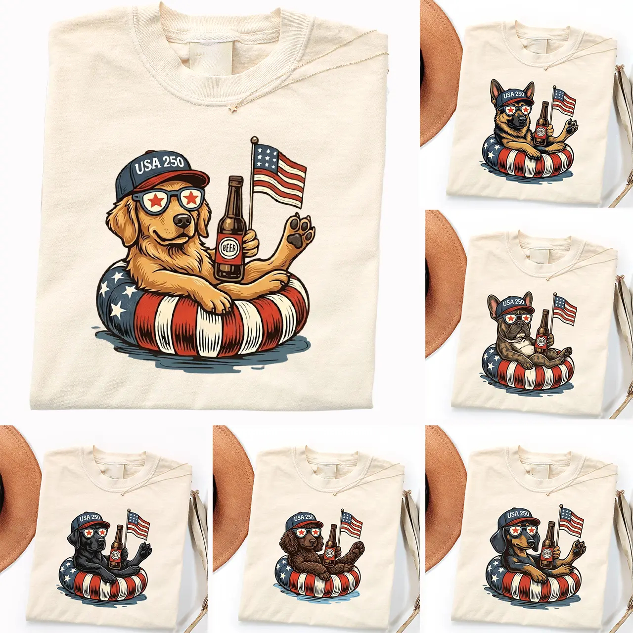 Custom 4th of July Dog Shirt – Turn Your Pet Into a Funny Cartoon