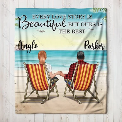 You & Me Beach Love Custom Blanket