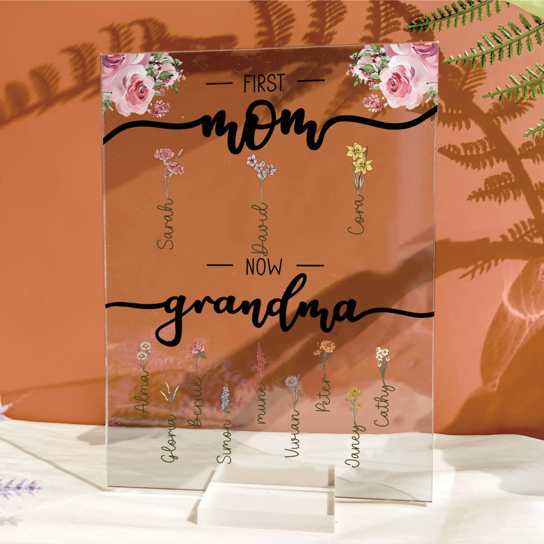 First Mom Now Grandma - Personalized Acrylic Plaque
