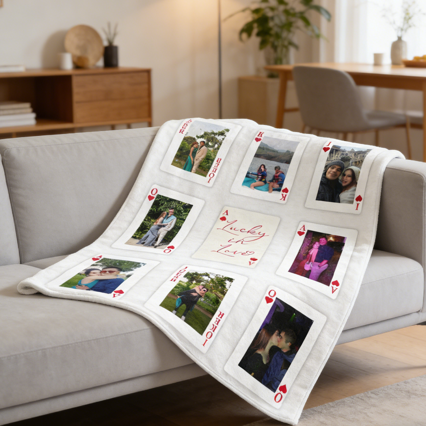 Custom Photo Playing Cards Blanket 🂡