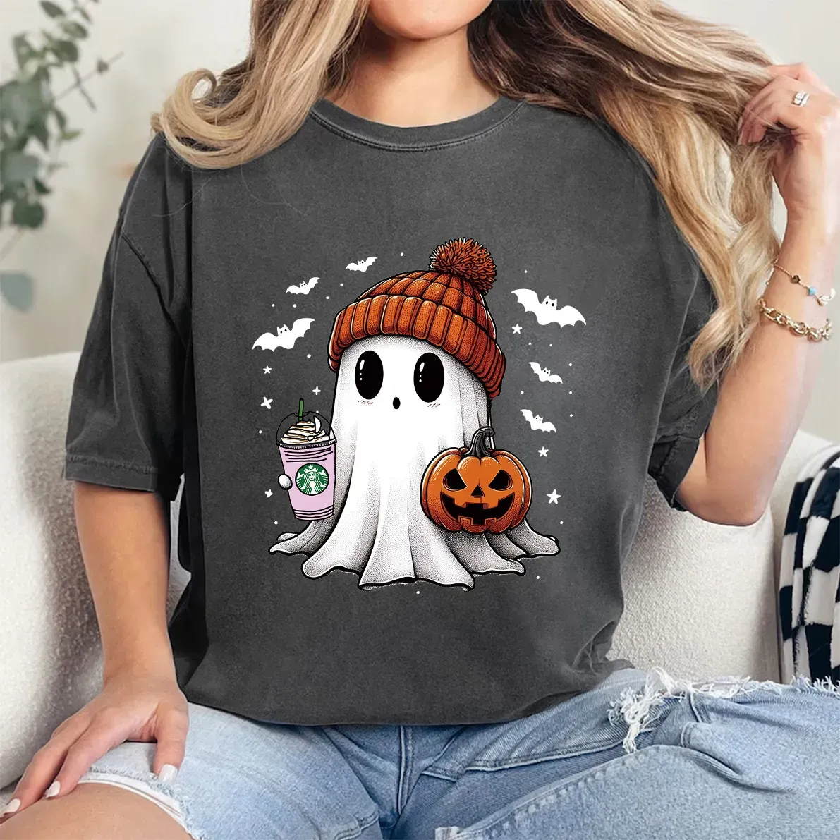 Ghost Drinking Halloween Shirt
