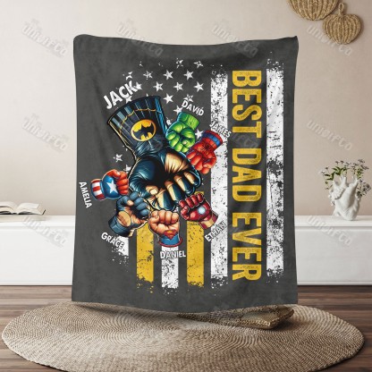 BEST DADMAN EVER Front Side Custom Blanket