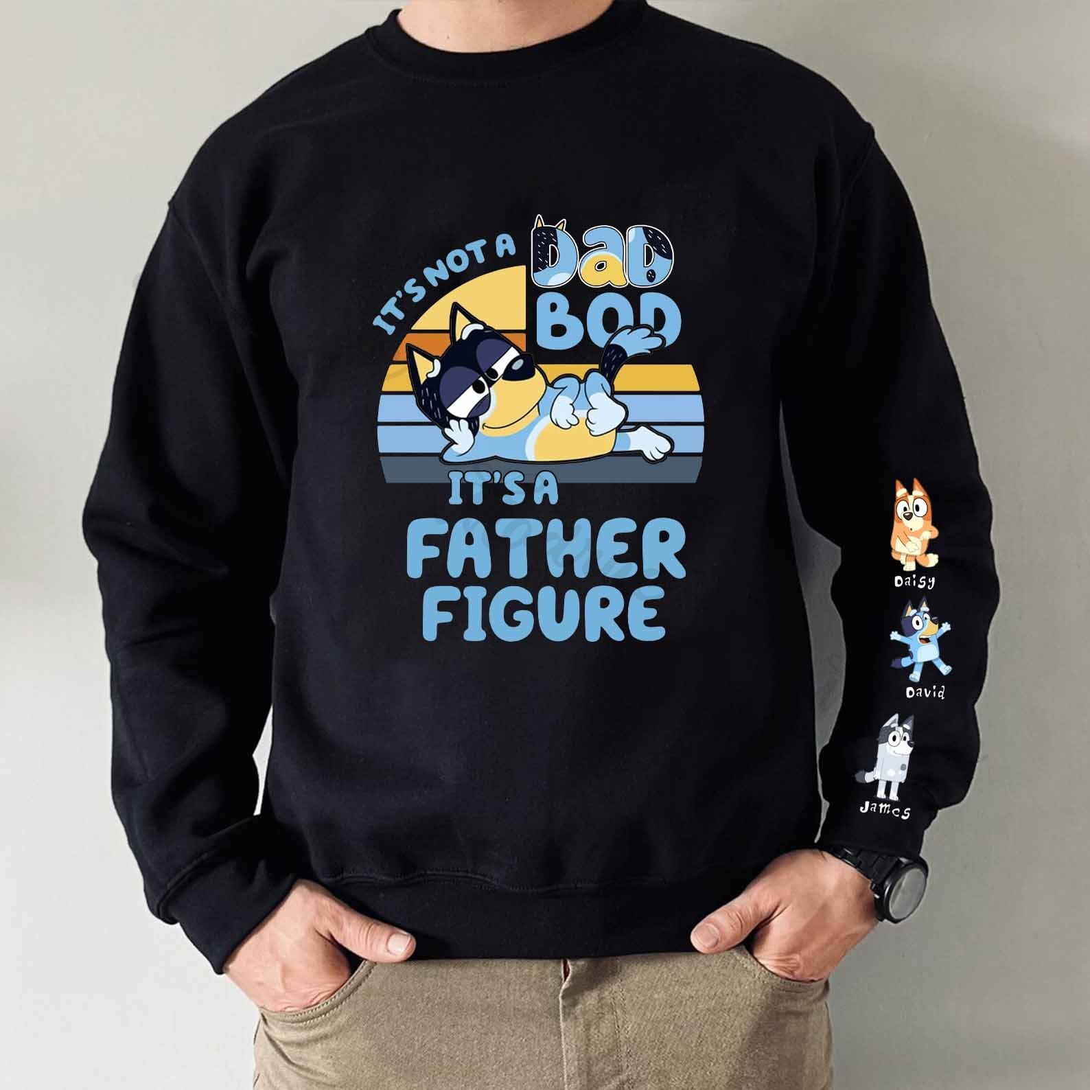 Custom Father Figure Sweatshirt with Kid's Name on Sleeve