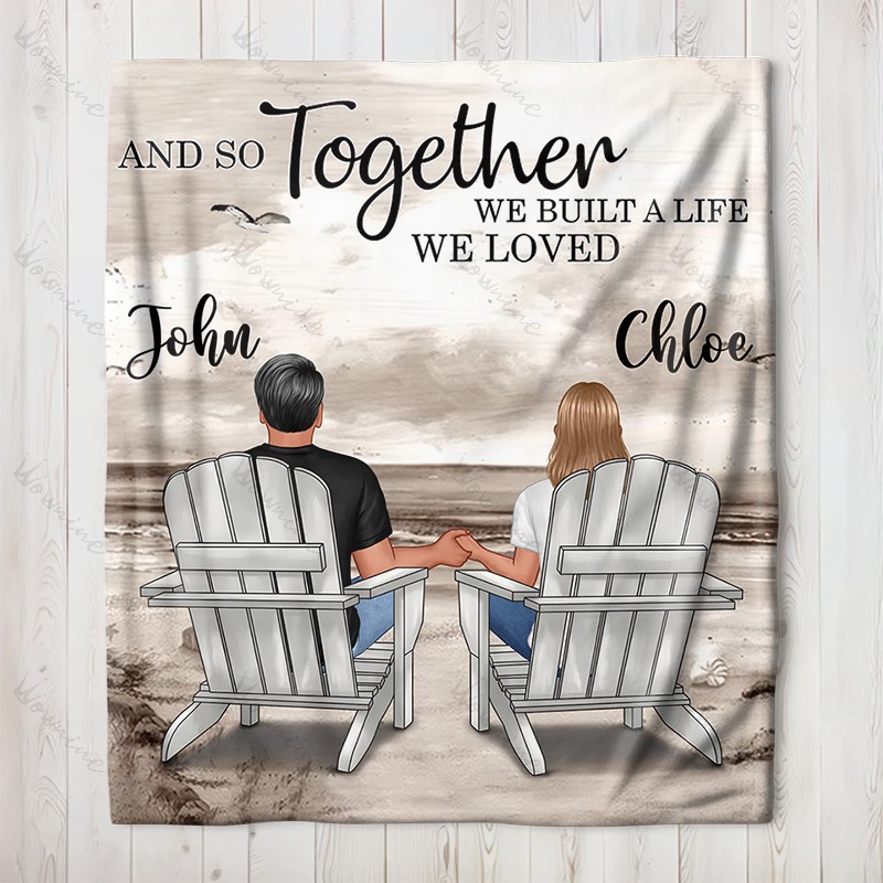 You & Me Beach Love Custom Blanket