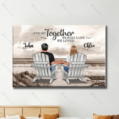 You & Me Beach Love Custom Canvas Wall Art