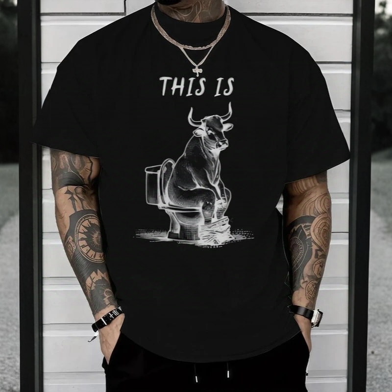 “Absurd Bull Toilet” Weird Meme Black Tee