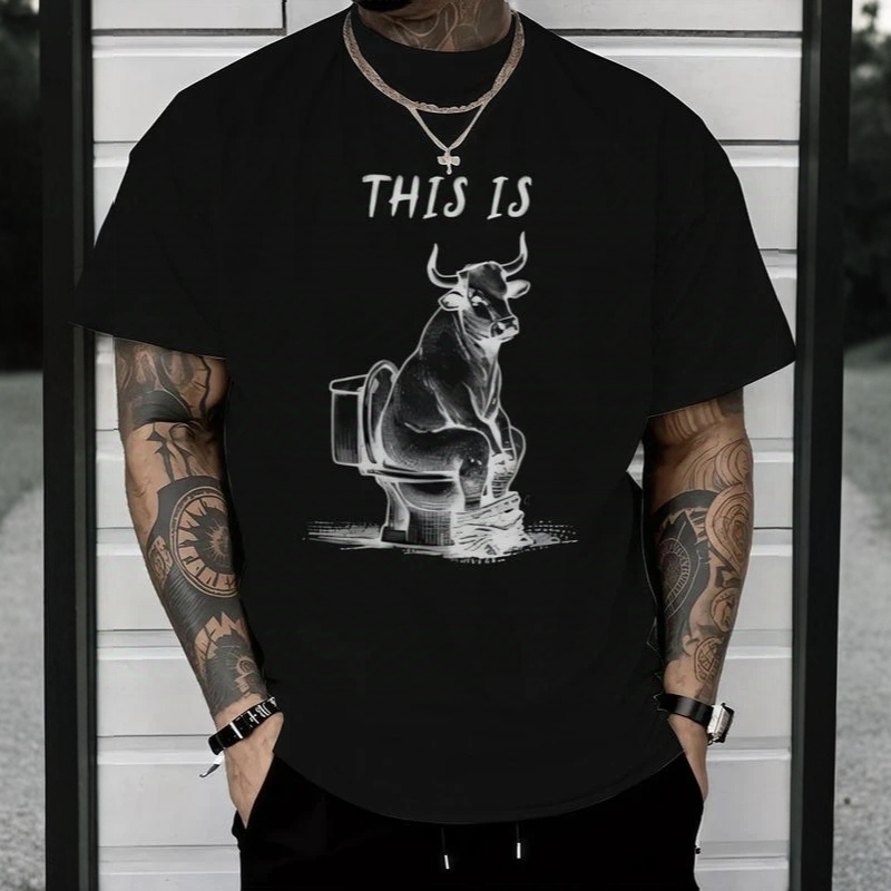 “Absurd Bull Toilet” Weird Meme Black Tee