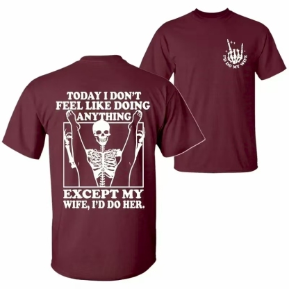 “Lazy Loving Chaos” Skull Couple Humor Tee