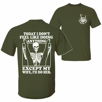 “Lazy Loving Chaos” Skull Couple Humor Tee