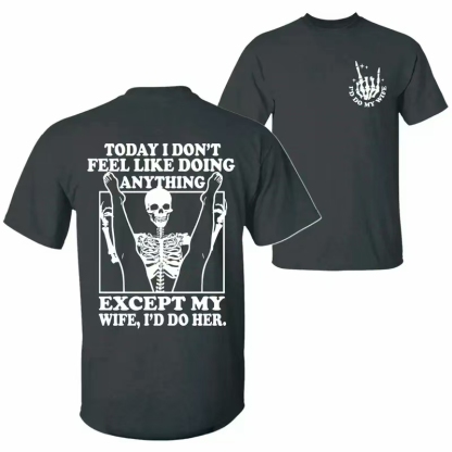 “Lazy Loving Chaos” Skull Couple Humor Tee