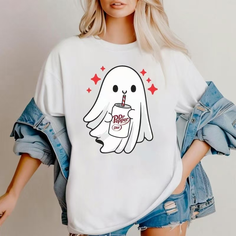 Adorable Ghost & Soda Halloween Tee