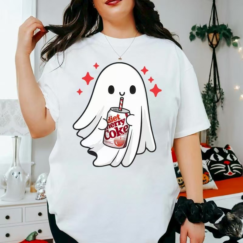 Adorable Ghost & Soda Halloween Tee