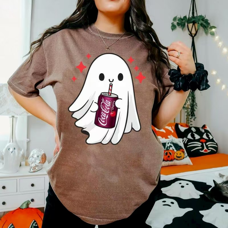 Adorable Ghost & Soda Halloween Tee