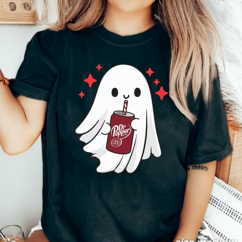 Adorable Ghost & Soda Halloween Tee
