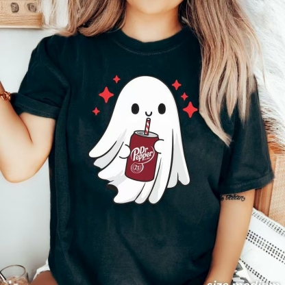 Adorable Ghost & Soda Halloween Tee