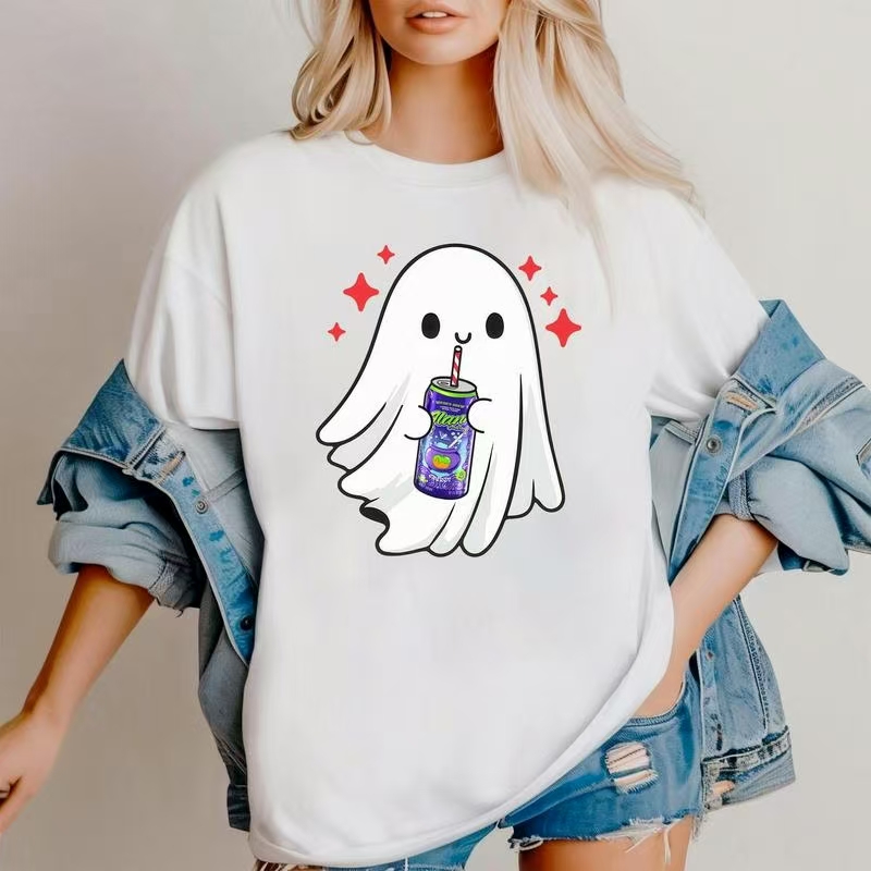 Adorable Ghost & Soda Halloween Tee