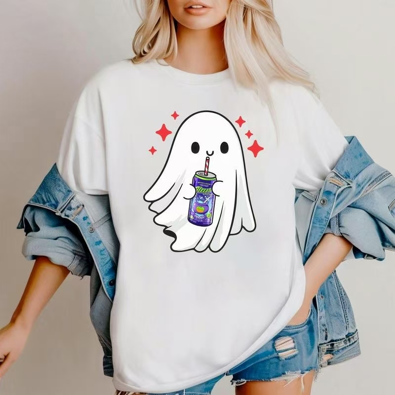 Adorable Ghost & Soda Halloween Tee