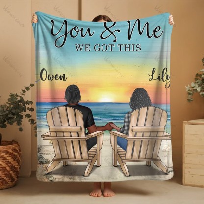 You & Me Beach Love Custom Blanket