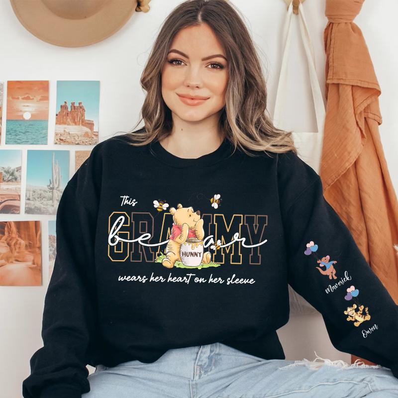 Custom This Mama Bear Hunny Bee Sweatshirt With Kid Names