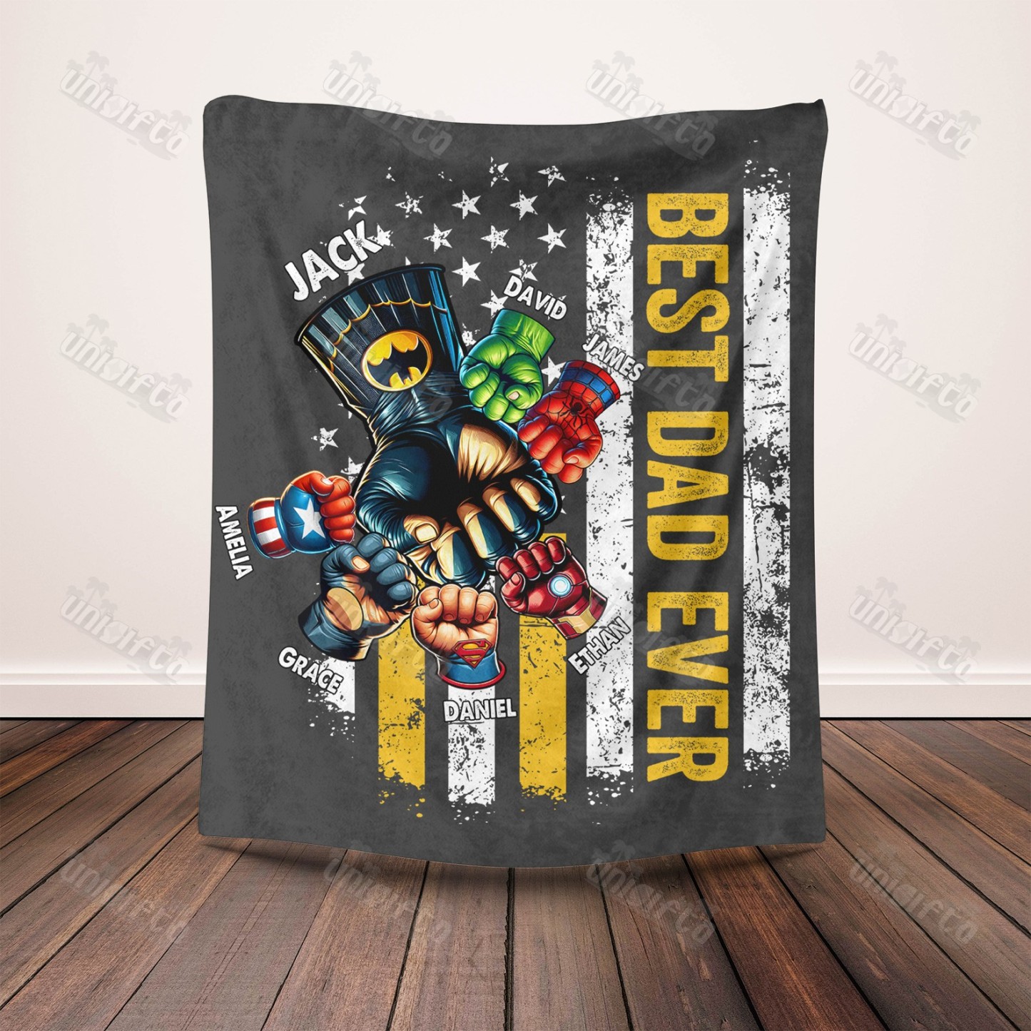 BEST DADMAN EVER Front Side Custom Blanket