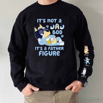 Custom Father Figure Cute Sweatshirt with Kid's Name on Sleeve