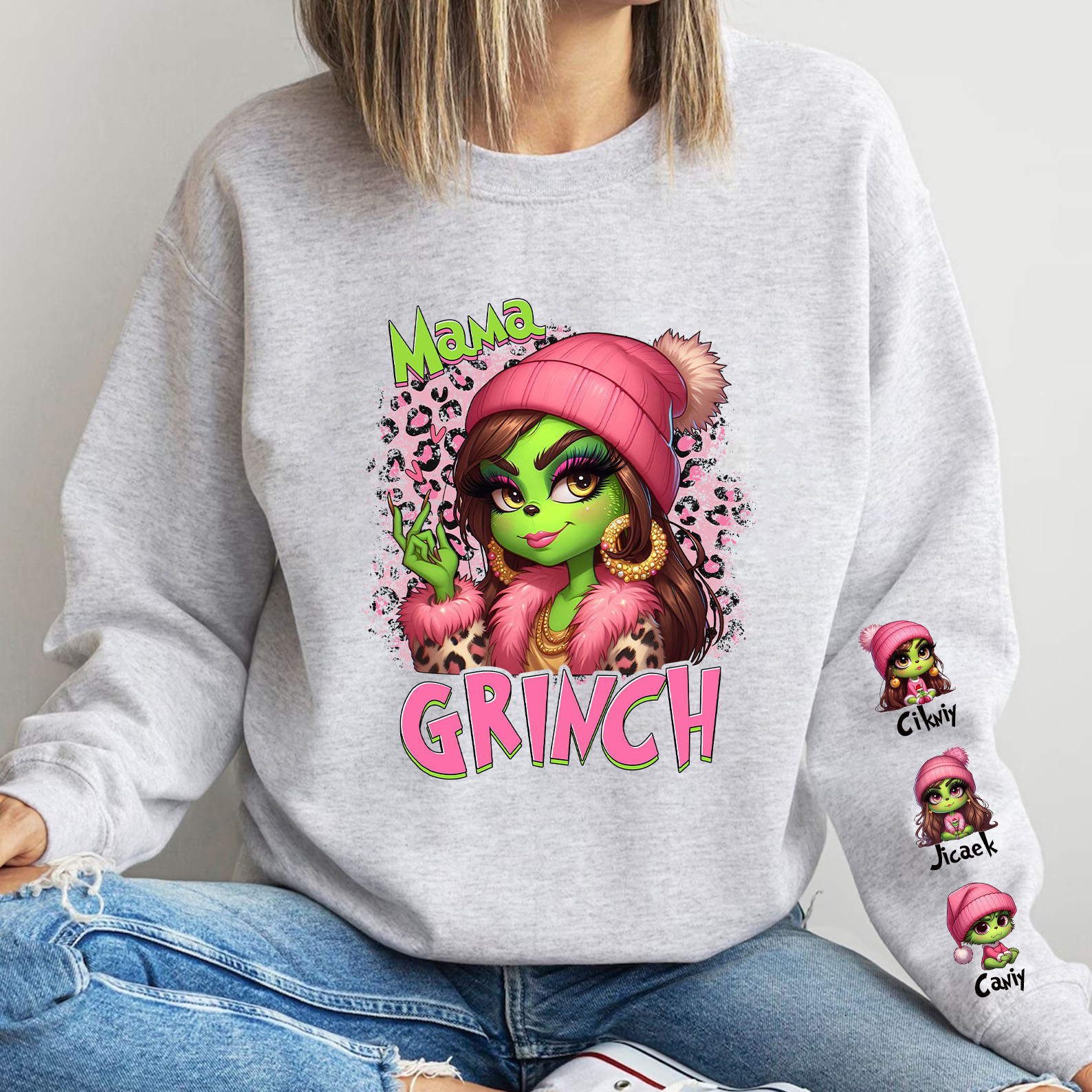 Custom Christmas Mama Kid Name T-Shirt/Sweatshirt/Hoodie