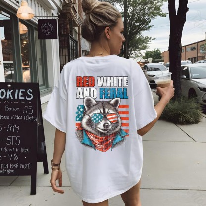 Retro Raccoon  4th Of July Tee Shirt