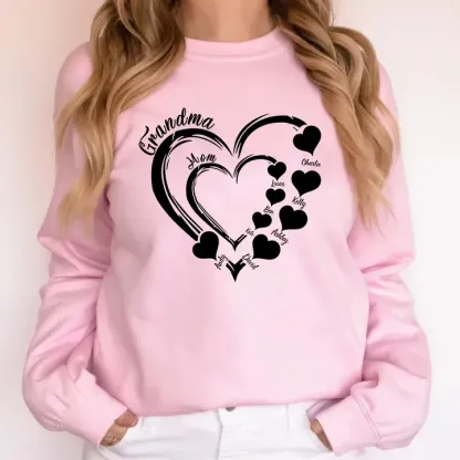 Custom Grandma Heart Sweatshirt Sweatshirt/Hoodie/T-Shirt