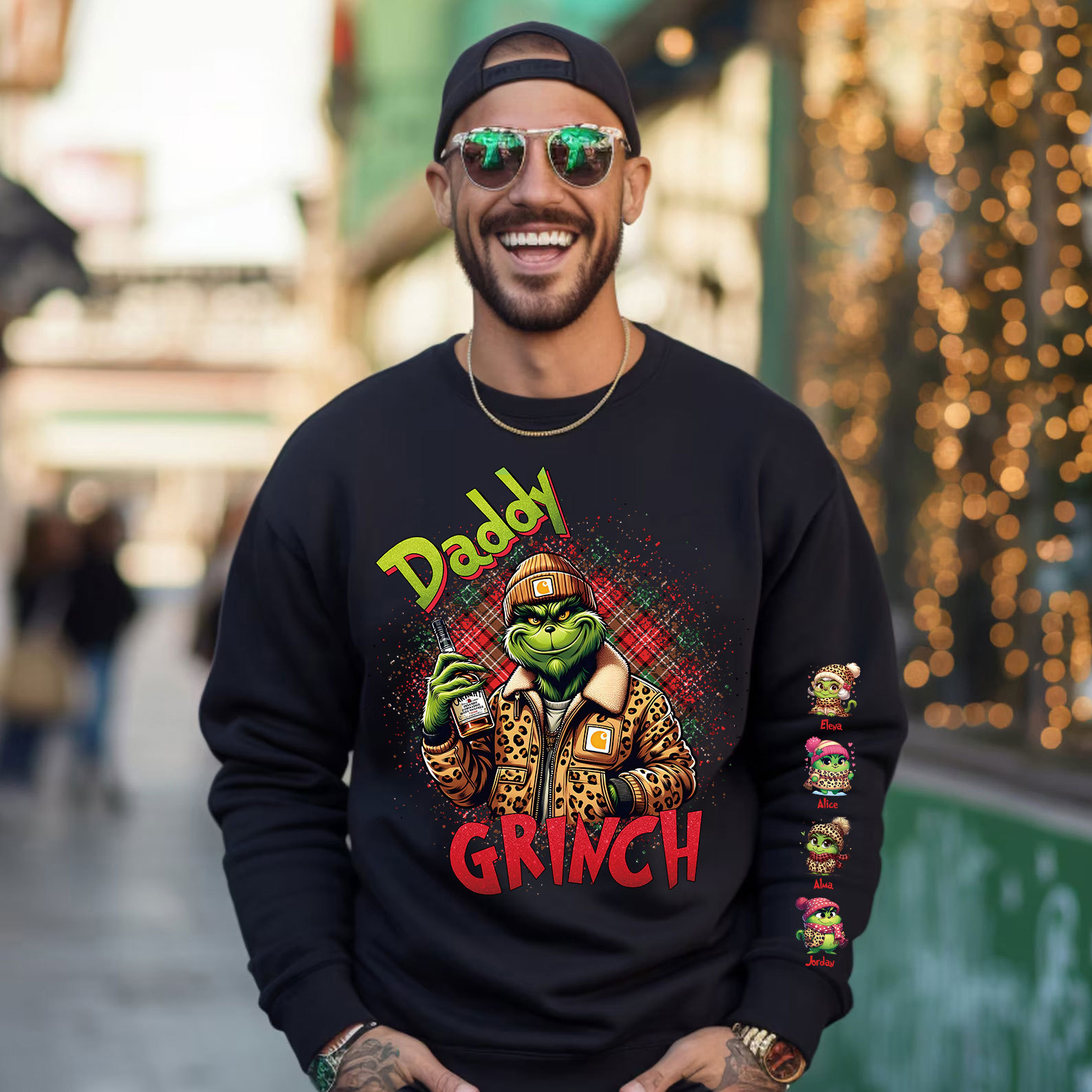 Custom Christmas Mama Daddy With Kids Name Sweatshirt Christmas Day Gift